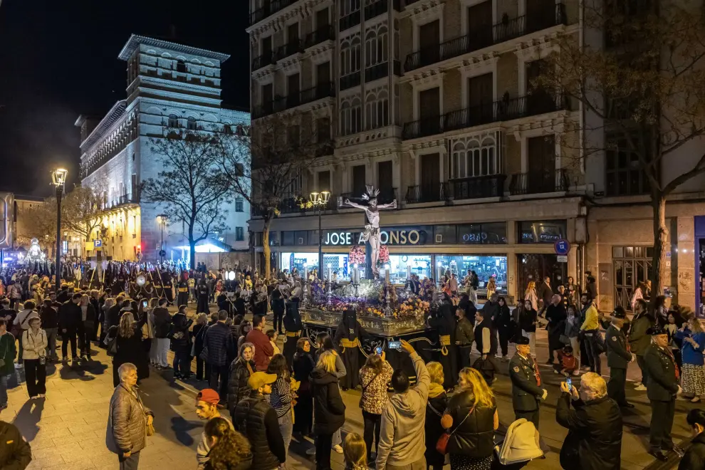 Procesión del Silencio, en la Semana Santa 2024 de Zaragoza.