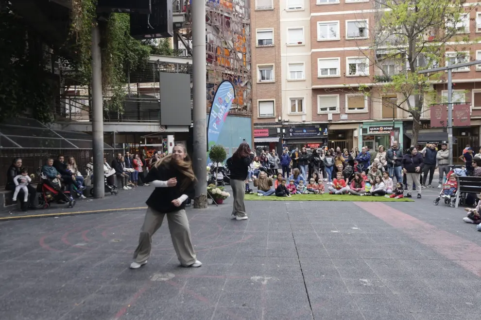 Primeras actividades del festival Hola Primavera en los barrios de Zaragoza: Jardín Vertical de Las Delicias