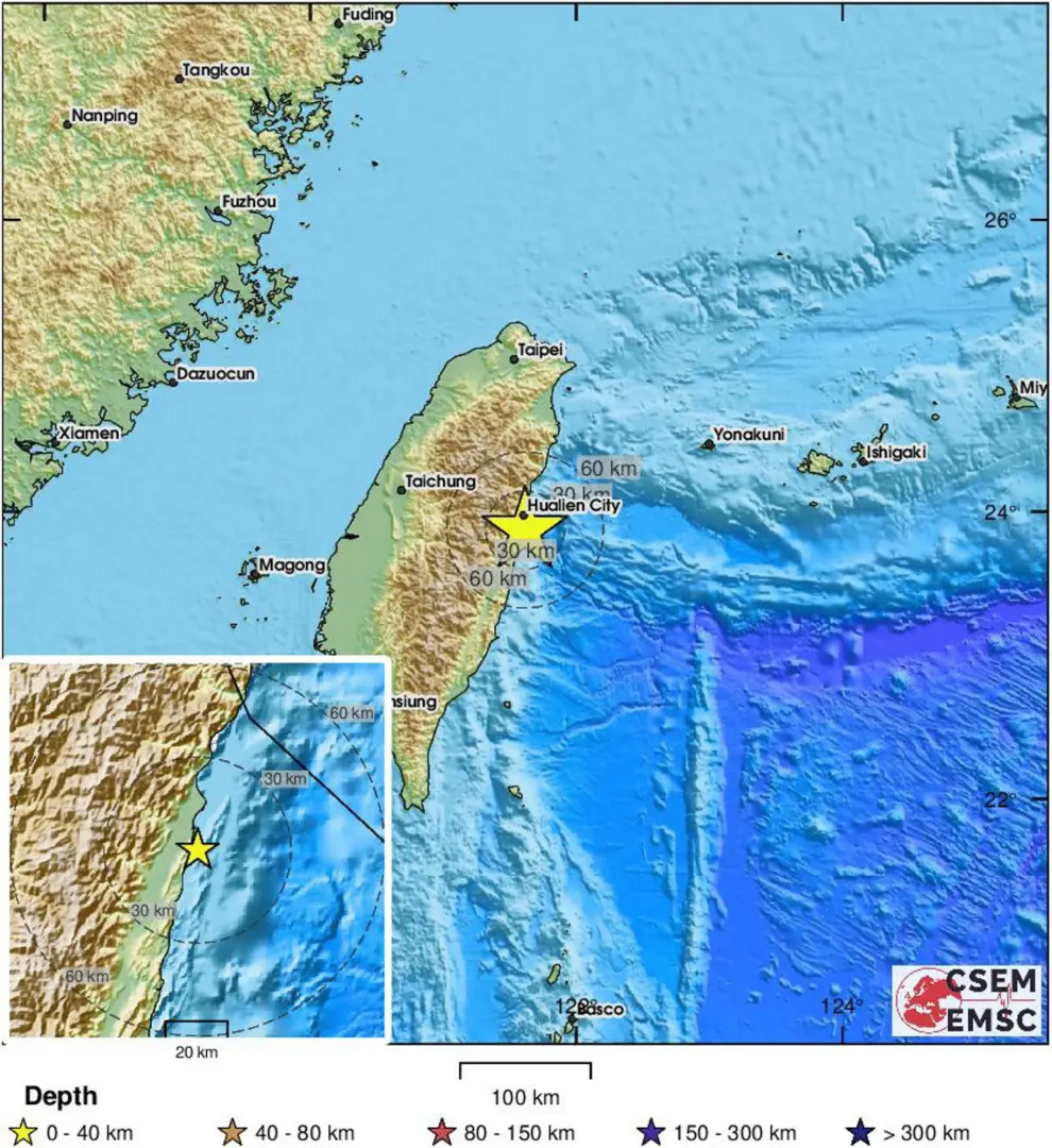 Fuerte terremoto en Taiwán