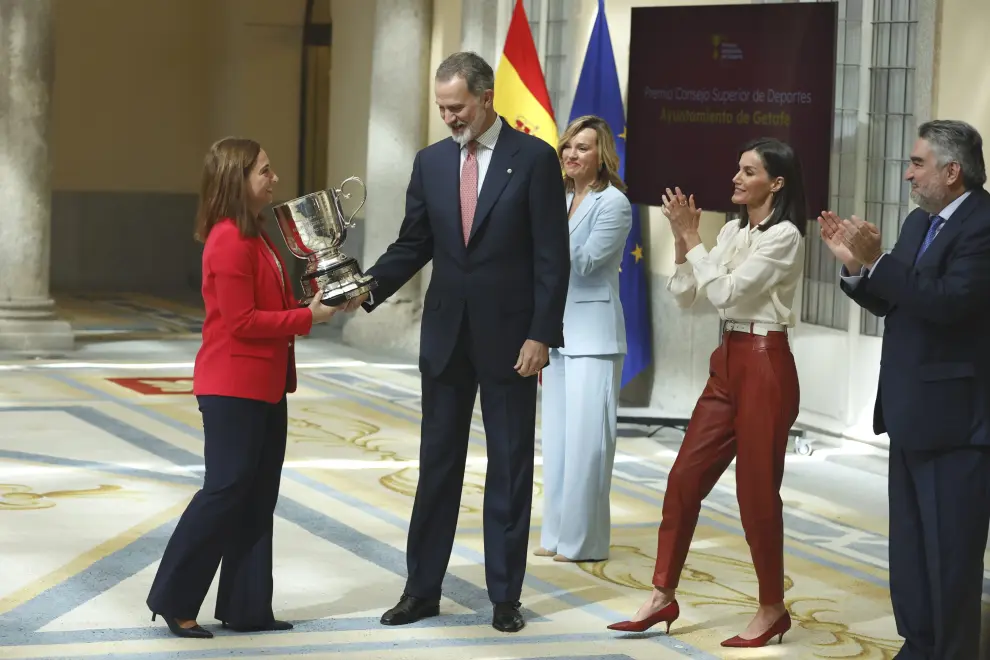 El Ayuntamiento de Getafe recibe el Premio Consejo Superior de Deportes durante la entrega de los Premios Nacionales del Deporte 2022 en el Palacio Real El Pardo