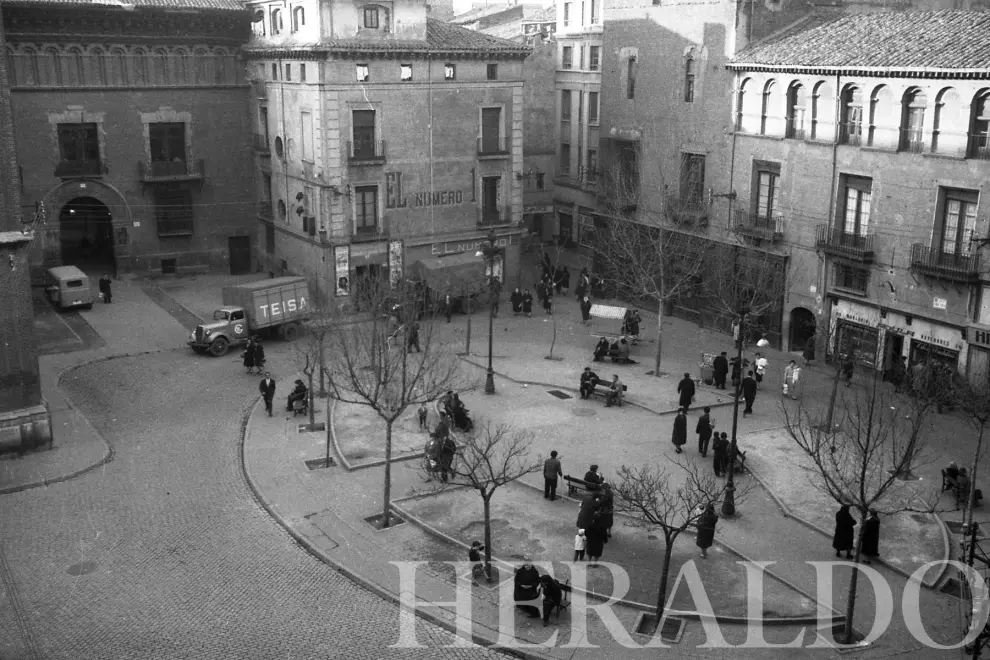 Vista de la plaza de San Felipe de Zaragoza en 1961