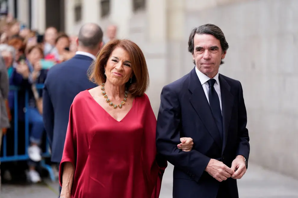 Spains former Prime Minister, Jose Maria Aznar, attends the wedding of Madrid Mayor Jose Luis Martinez-Almeida in Madrid, Spain, April 6, 2024. REUTERS/Ana Beltran [[[REUTERS VOCENTO]]]