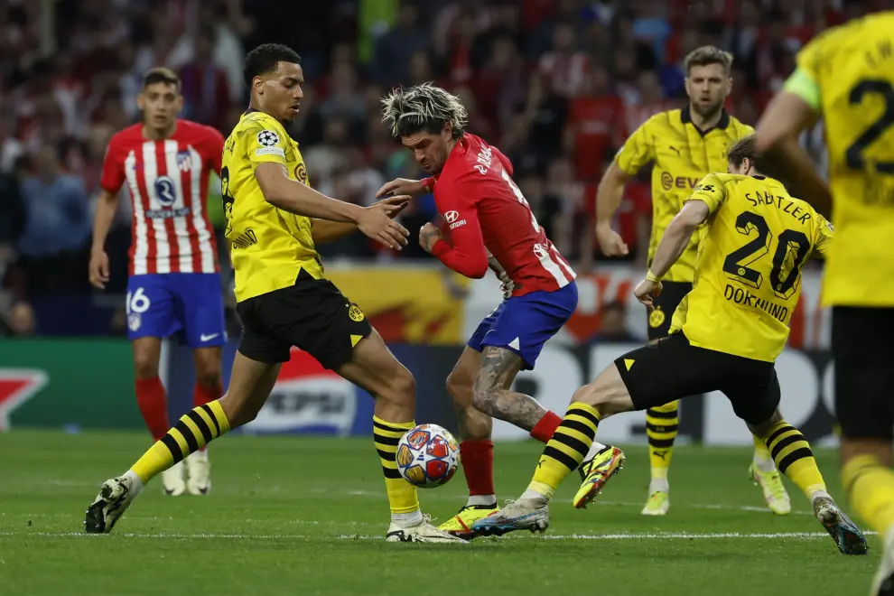 Partido Atlético de Madrid-Borussia Dortmund, ida de los cuartos de final de la Champions League, en el estadio Metropolitano