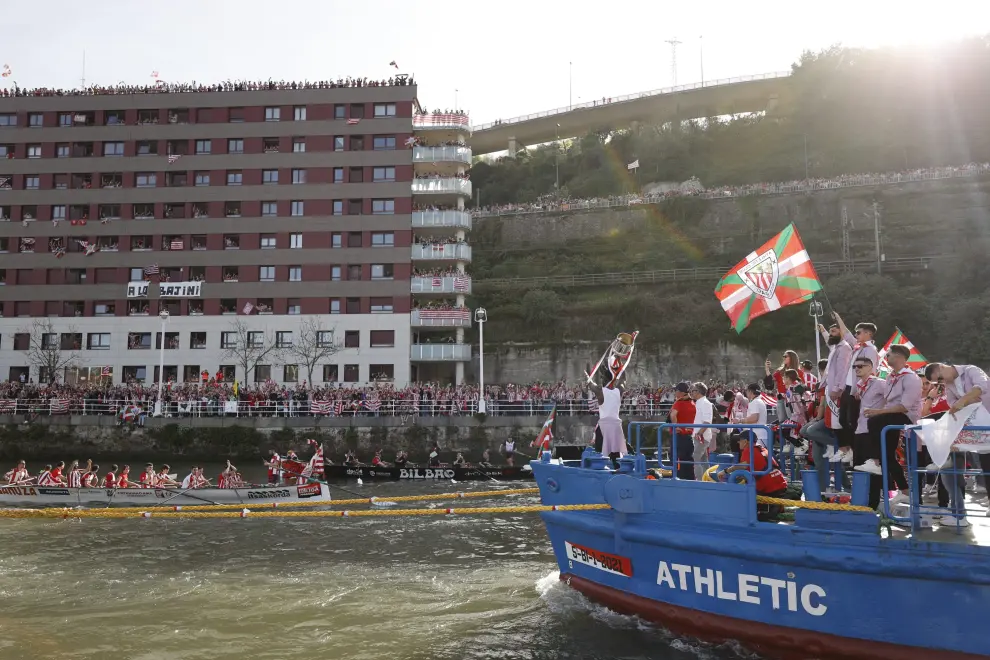 El Athletic celebra con una gran fiesta en Bilbao la Copa del Rey ESPAÑA ATHLETIC GABARRA