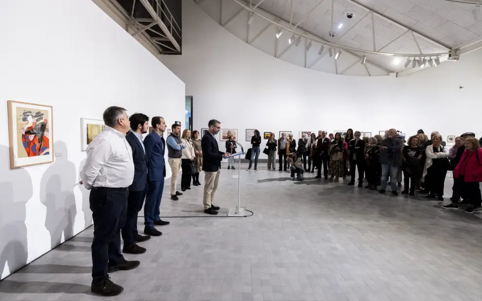 Inauguración de la exposición solidaria de Aspanoa en el Pablo Serrano