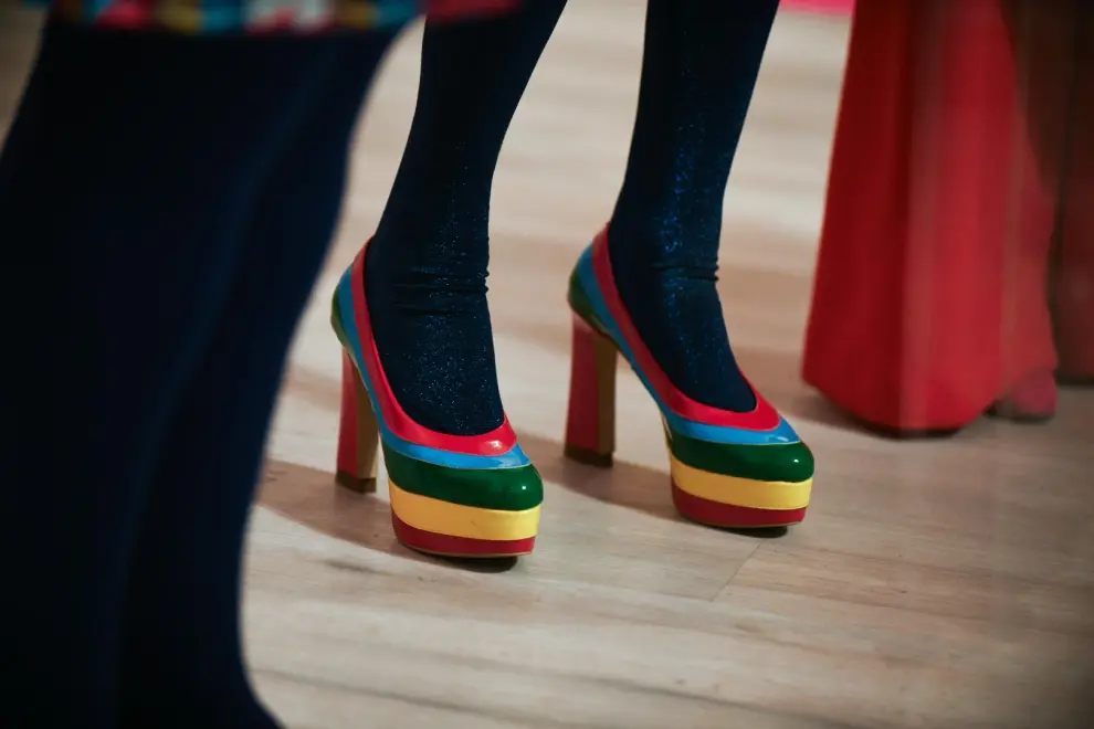 Los zapatos que Ágatha Ruiz de la Prada ha lucido en la intervención.