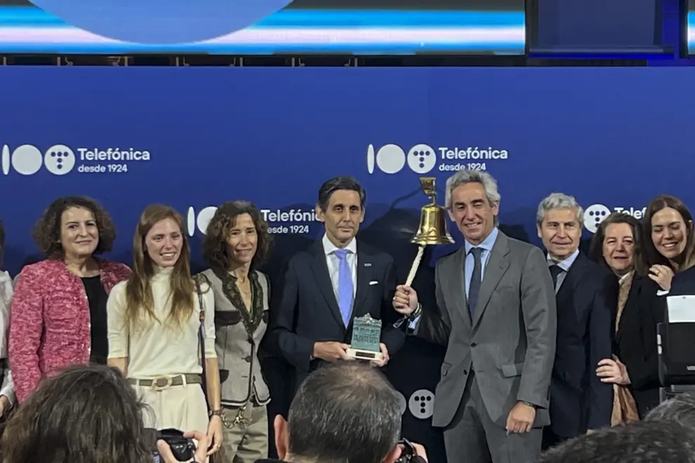 Centenario de Telefónica en la Bolsa de Madrid