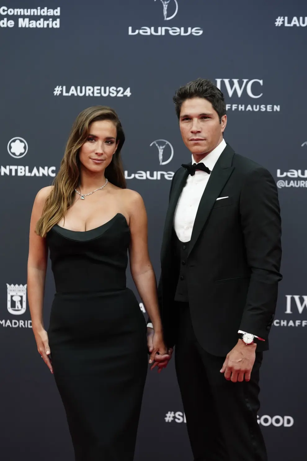 Los influencers María Pombo y Pablo Castellano posan durante la alfombra roja de la 25ª edición de los Premios Laureus 2024.