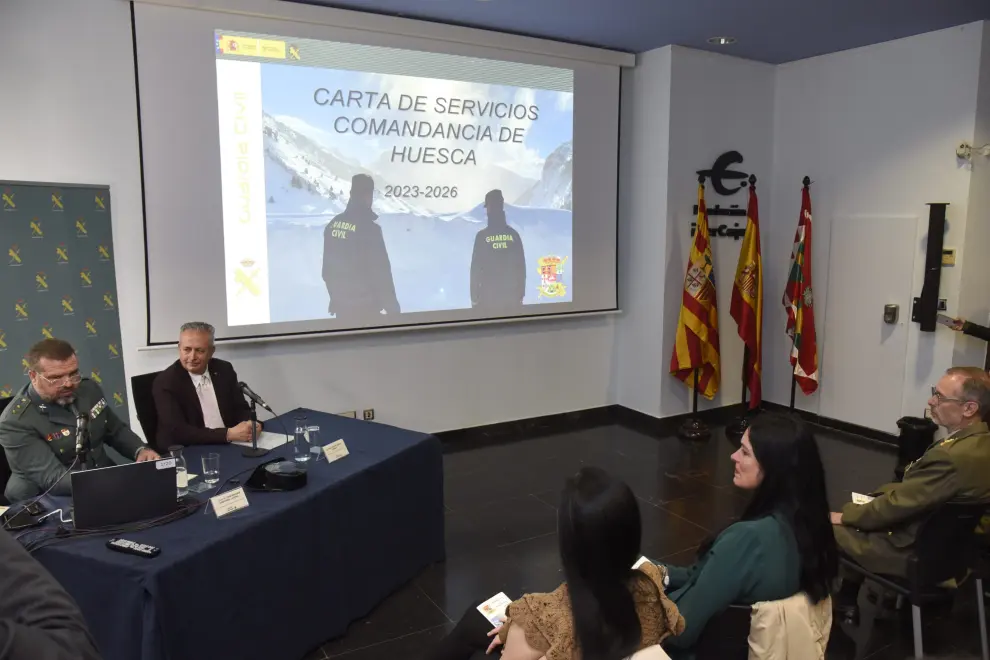 Presentación carta de servicios de la guardia Civil en Huesca.