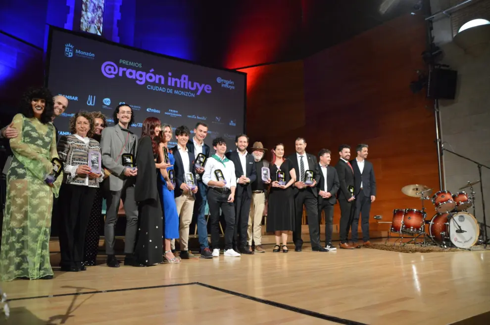 Monzón acogió la segunda edición de 'La Noche de la Influencia', donde premiaron a los mejores creadores de contenidos de Aragón.