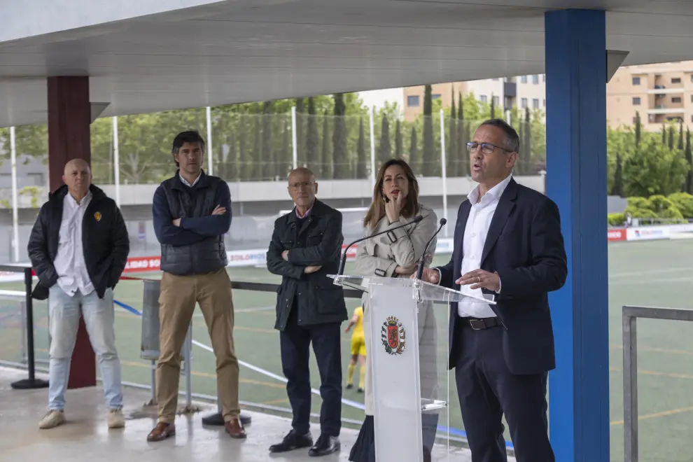 Zaragoza presenta el programa 'Fútbol 00', para promover el juego limpio y erradicar la violencia en el fútbol base, en el campo de la Nueva Camisera