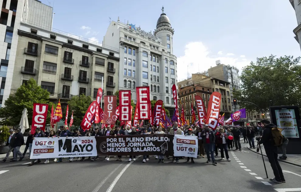 Día de los Trabajadores 2024: foto de la manifestación del 1 de mayo en Zaragoza