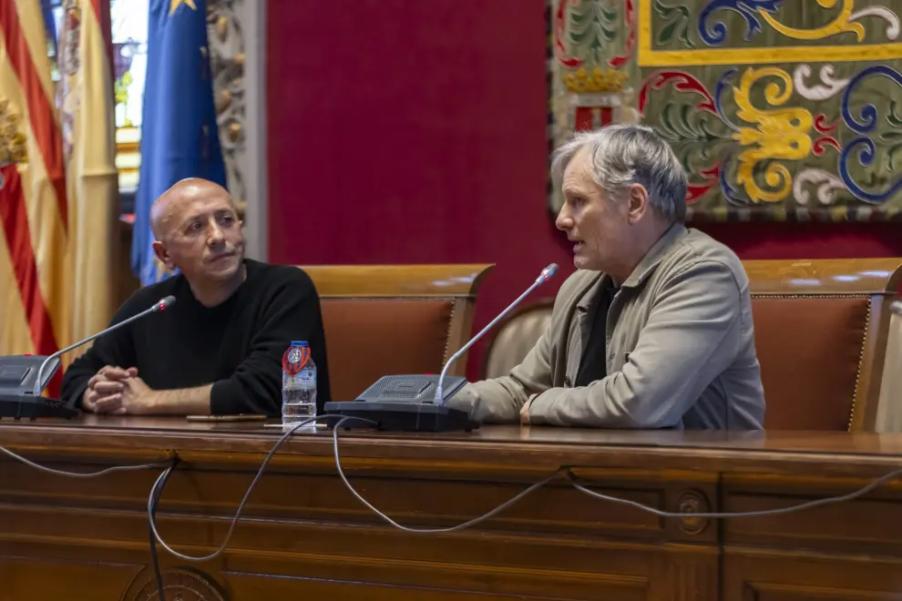 El actor Viggo Mortensen en el cicllo 'La buena estrella' en el Paraninfo de Zaragoza