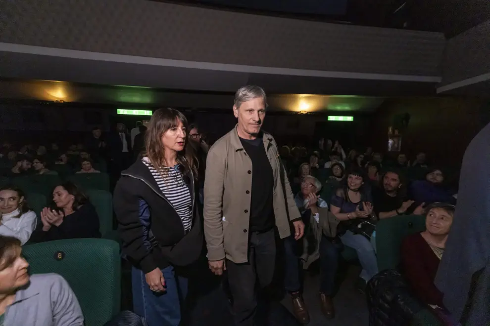 El actor Viggo Mortensen en los cines Palafox de Zaragoza en el preestreno de la película ‘Hasta el fin del mundo’