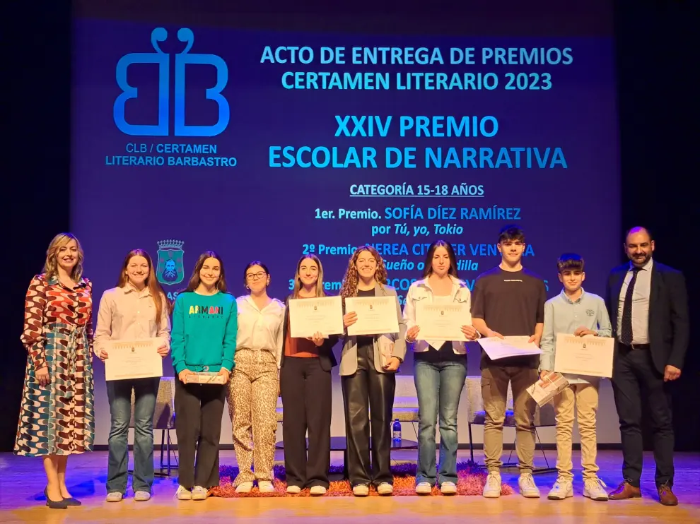 Entrega de los premios a los ganadores del Certamen Literario de 2023.