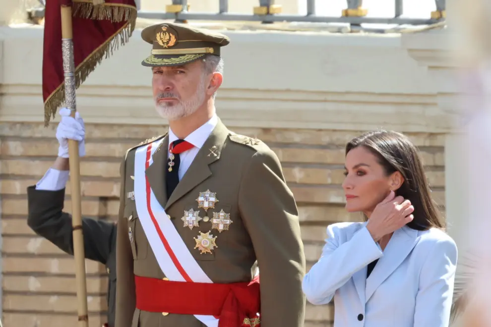 Jura de bandera del rey Felipe VI en la Academia General Militar de Zaragoza para celebrar el 40 aniversario de su promoción