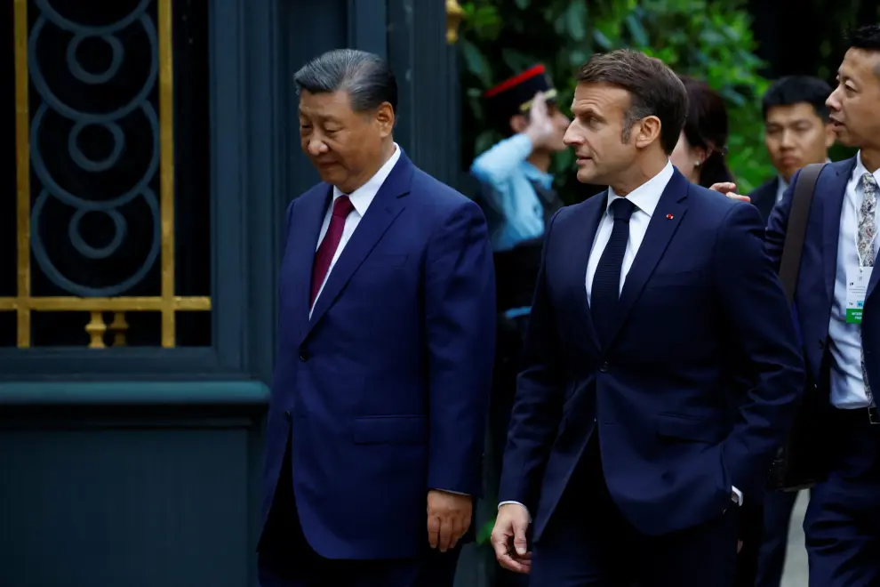 Celebración del consejo de negocios franco-chino entre Emmanuel Macron y Xi Jinping.
