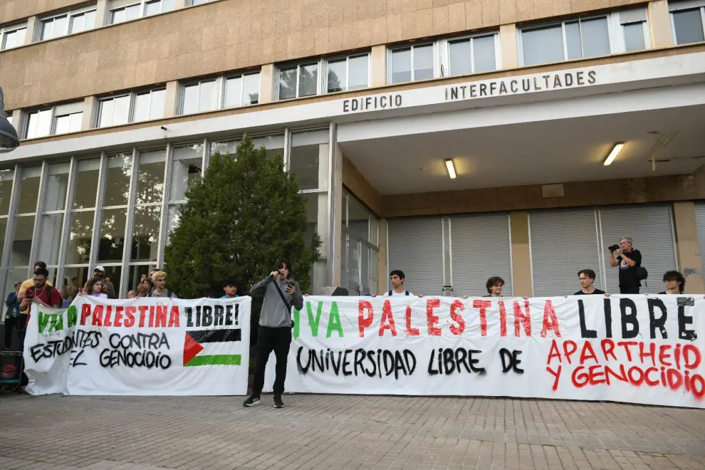 Encierro por Palestina en la Universidad de Zaragoza