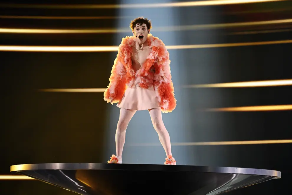 Nemo representing Switzerland with the song 'The code' performs during the second semi-final of the 68th edition of the Eurovision Song Contest