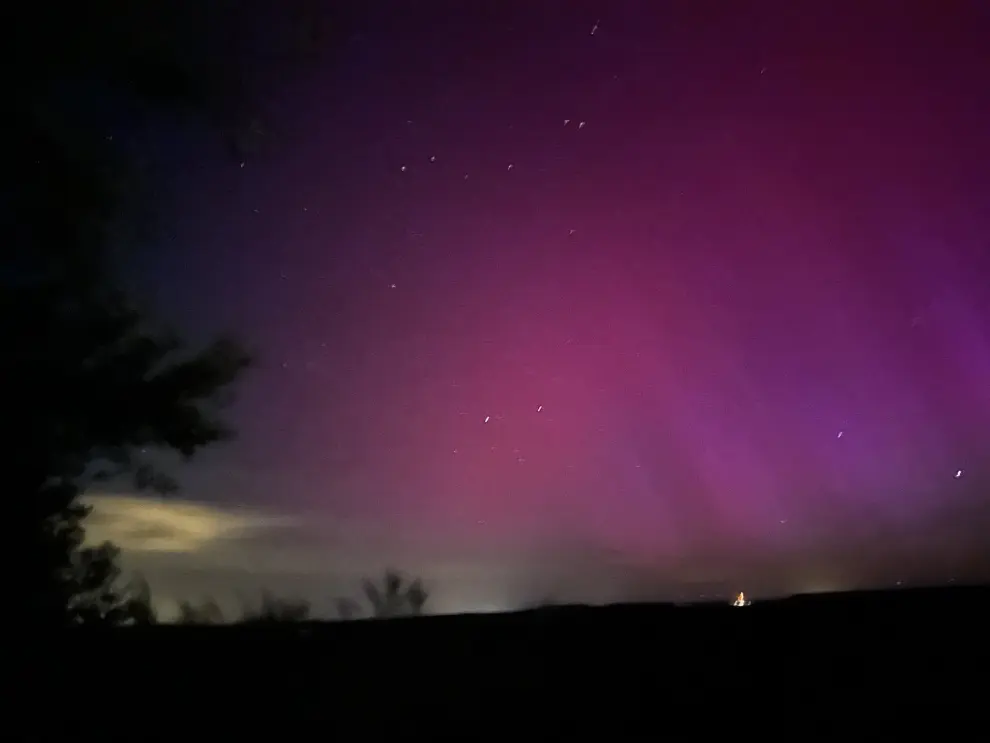 Aurora boreal visible desde Alcolea de Cinca