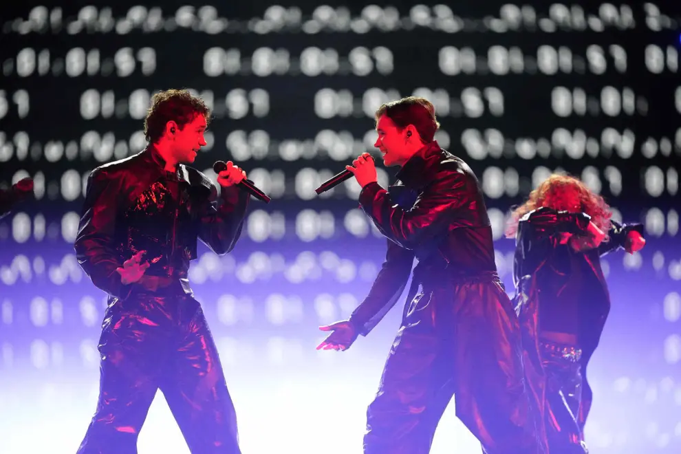 Marcus & Martinus of Sweden perform the song Unforgettable during the Grand Final of the Eurovision Song Contest in Malmo, Sweden, Saturday, May 11, 2024. (AP Photo/Martin Meissner)

Associated Press/LaPresse