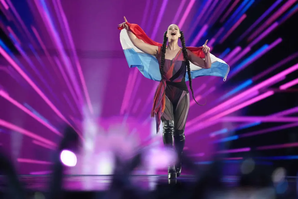 TALI of Luxembourg posed during the flag parade of the Grand Final of the Eurovision Song Contest in Malmo, Sweden, Saturday, May 11, 2024. (AP Photo/Martin Meissner)

Associated Press/LaPresse