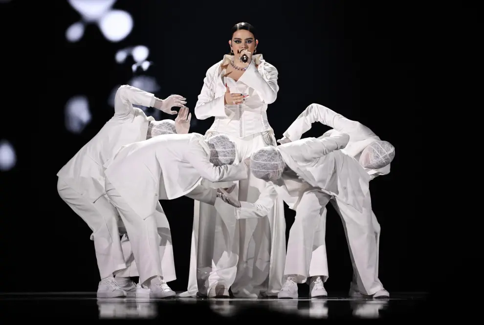Malmo (Sweden), 11/05/2024.- Iolanda representing Portugal with the song 'Grito' performs during the final of the 68th edition of the Eurovision Song Contest (ESC) at the Malmo Arena, in Malmo, Sweden, 11 May 2024. (Suecia) EFE/EPA/JESSICA GOW SWEDEN OUT
