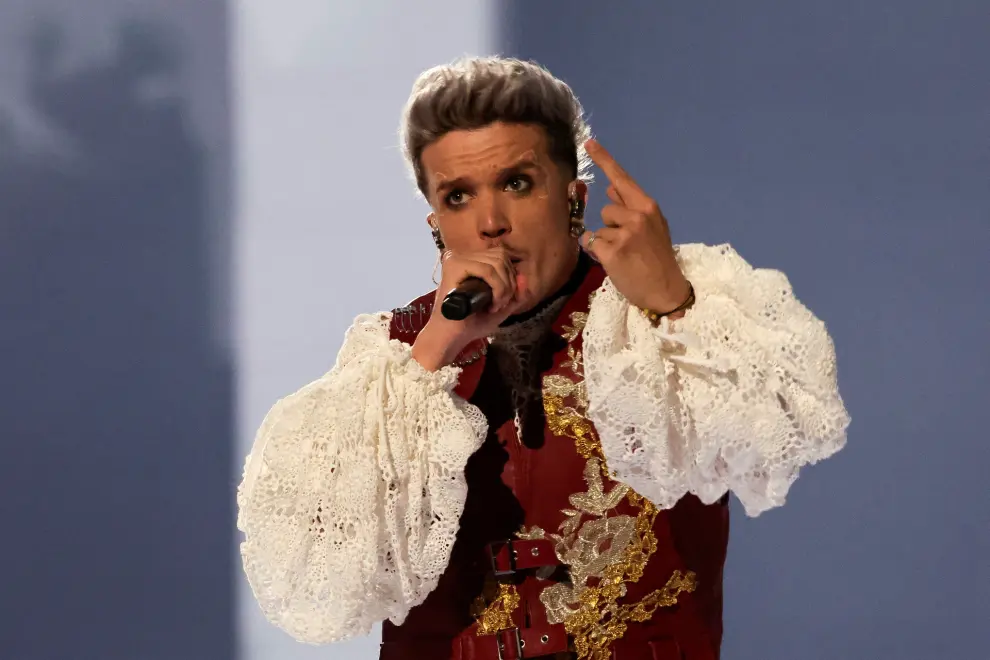 Baby Lasagna, representing Croatia, perform Rim Tim Tagi Dim during the Grand Final of the 2024 Eurovision Song Contest, in Malmo, Sweden, May 11, 2024. REUTERS/Leonhard Foeger [[[REUTERS VOCENTO]]]