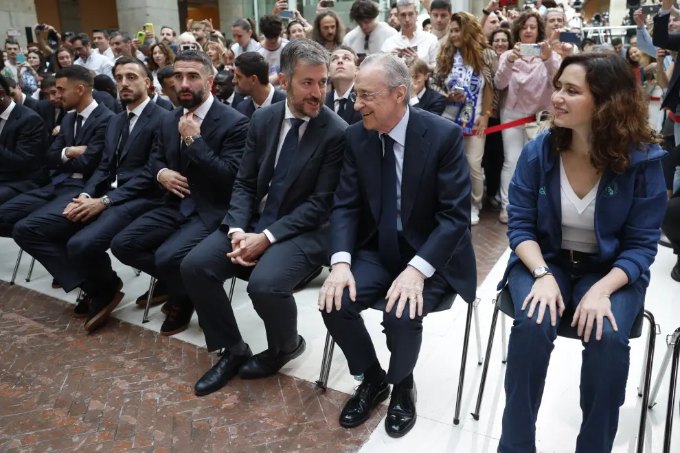 El Real Madrid recibe el trofeo de su trigésimo sexta Liga e inicia las celebraciones ESPAÑA FÚTBOL REAL MADRID