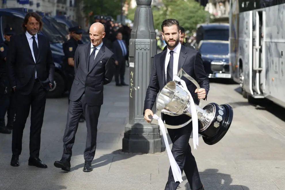 El Real Madrid recibe el trofeo de su trigésimo sexta Liga e inicia las celebraciones ESPAÑA FÚTBOL REAL MADRID