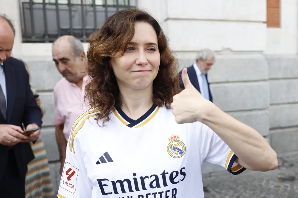 El Real Madrid recibe el trofeo de su trigésimo sexta Liga e inicia las celebraciones ESPAÑA FÚTBOL REAL MADRID