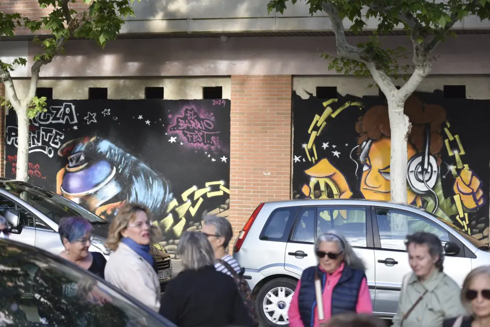 Murales del barrio del Perpetuo Socorro de Huesca.