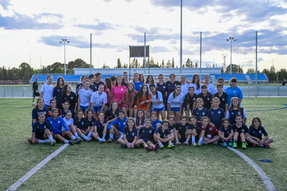 Entrenamiento del Zaragoza Club de Fútbol Femenino.