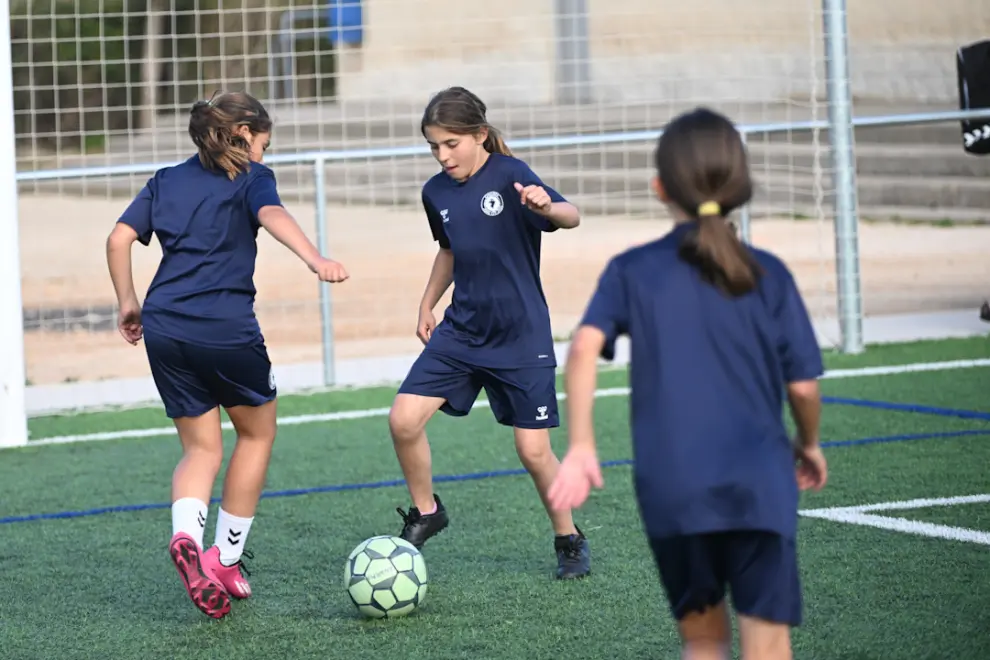 Entrenamiento del Zaragoza Club de Fútbol Femenino.