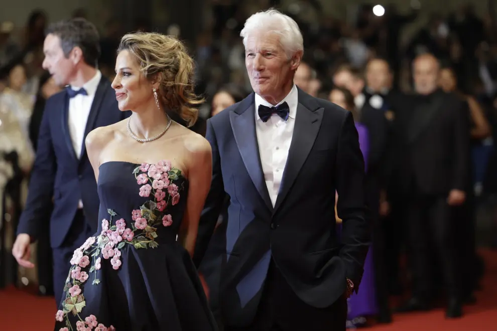 Cannes (France), 17/05/2024.- Richard Gere and Alejandra Gere attend the premiere of 'Oh, Canada' during the 77th annual Cannes Film Festival, in Cannes, France, 17 May 2024. The movie is presented in competition of the festival which runs from 14 to 25 May 2024. (Cine, Francia) EFE/EPA/GUILLAUME HORCAJUELO
