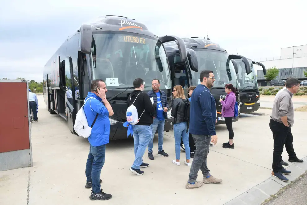 Los aficionados han llenado hasta nueve autobuses con destino al estadio de Los Pajaritos para la vuelta del 'playoff' por el ascenso a Primera RFEF ante el Numancia.