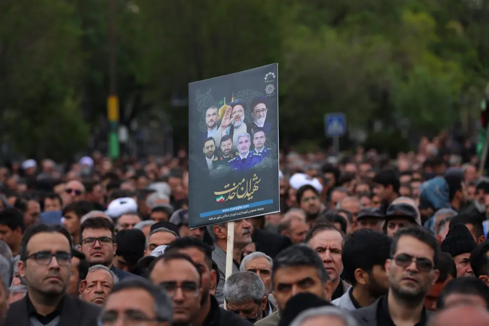 Cortejo fúnebre en Tabriz por la muerte del presidente de Irán, Ebrahim Raisí