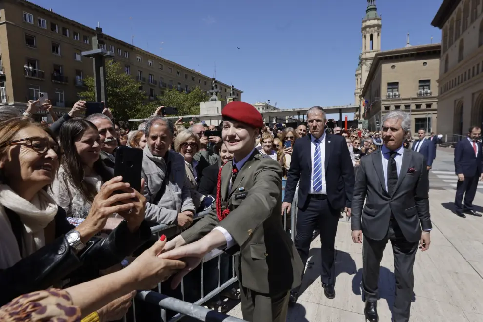 Pasillo a la princesa Leonor en su homenaje en Zaragoza