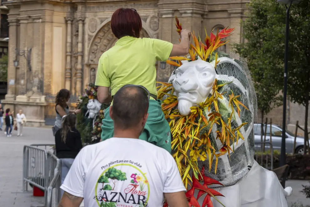 Zaragoza Florece 2024 | Leones en la plaza de Santa Engracia de Zaragoza
