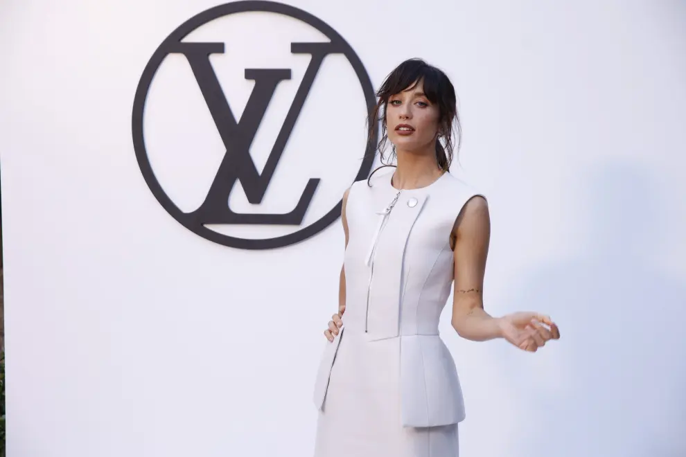 La actriz María Pedraza posa en la presentación de la colección 'Crucero 2025' de Louis Vuitton en Barcelona