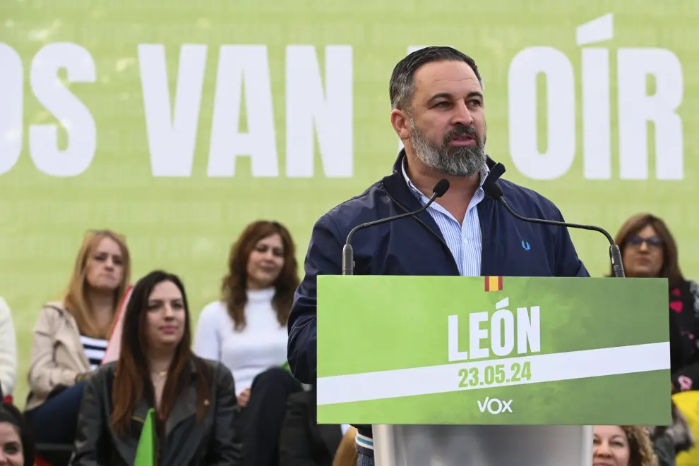 Vox inicia la campaña para las elecciones europeas en un acto en León este jueves.