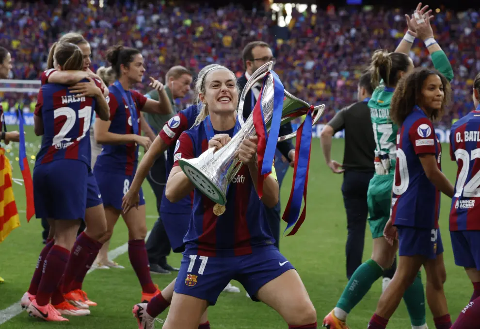 Partido FC Barcelona-Olympique de Lyon, final de la Champions League femenina en el estadio de San Mamés en Bilbao