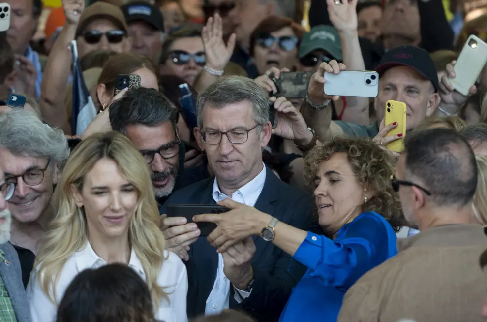 Miles de personas se concentran en Madrid en el acto del PP liderado por Alberto Núñez Feijóo contra el Gobierno y la amnistía