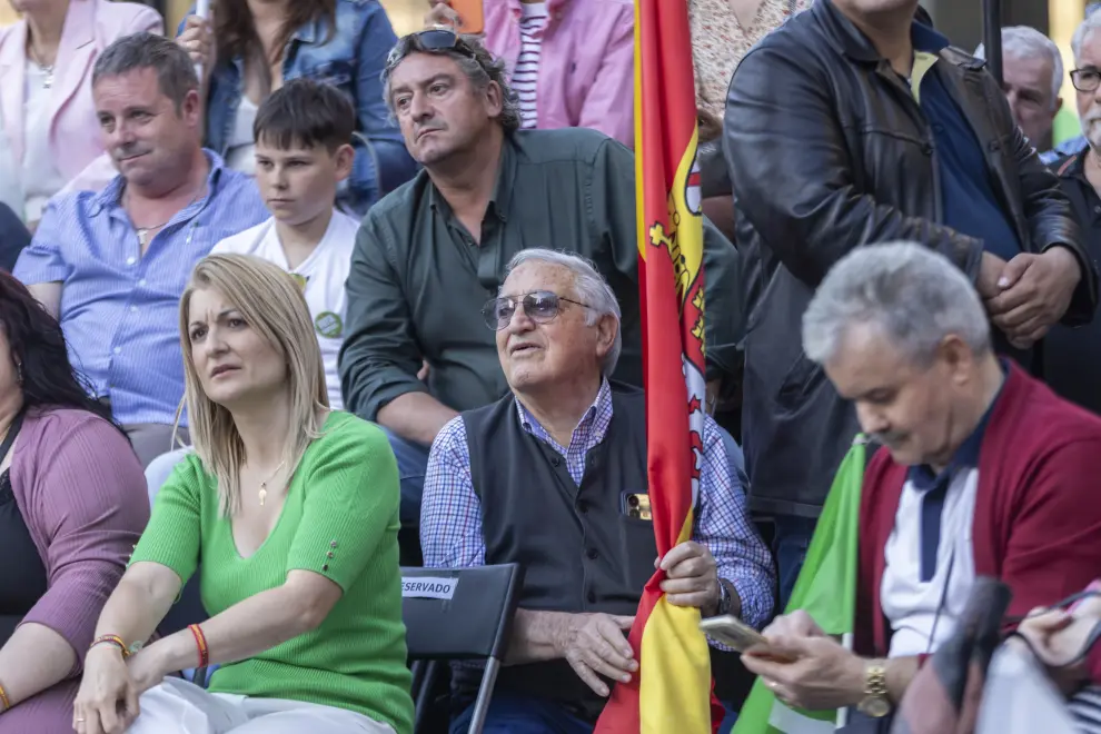 Elecciones europeas 2024: mitin del presidente de Vox, Santiago Abascal, en la plaza del Pilar de Zaragoza