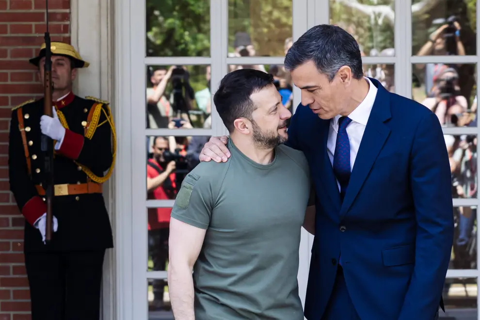 Sánchez recibe a Zelensk en el Palacio de La Moncloa