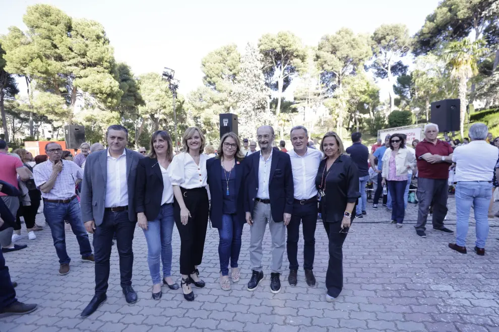 Elecciones europeas en Zaragoza: mitin del PSOE, con Pilar Alegría y Javier Lambán, en el Parque Grande