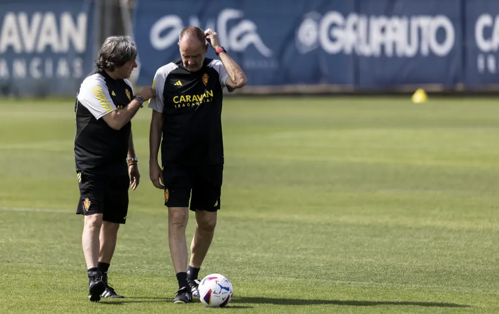 Entrenamiento del Real Zaragoza en la Ciudad Deportiva en la última semana de competición.