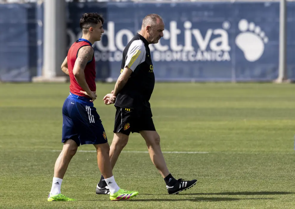 Entrenamiento del Real Zaragoza en la Ciudad Deportiva en la última semana de competición.