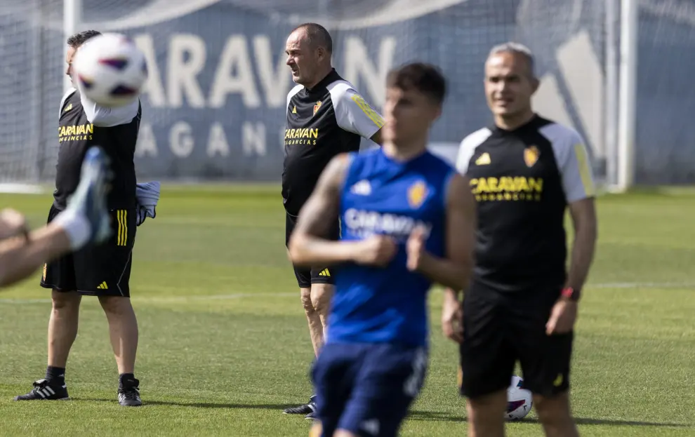 Entrenamiento del Real Zaragoza en la Ciudad Deportiva en la última semana de competición.