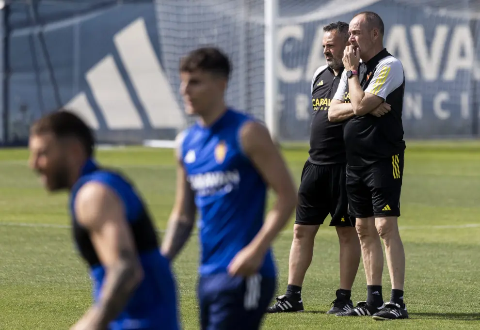 Entrenamiento del Real Zaragoza en la Ciudad Deportiva en la última semana de competición.